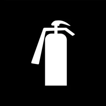 Fire Extinguisher Icon On Black Background. Black Flat Style Vector Illustrat Stock Illustration