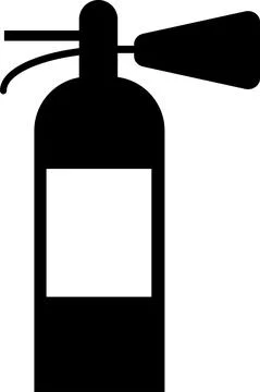 Fire extinguisher icon, black silhouette. Vector illustration. Stock Illustration