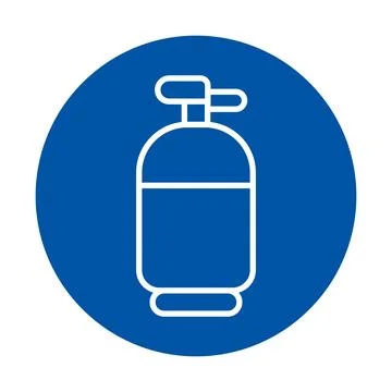 Fire Extinguisher Icon on Blue Background for Safety and Emergency Needs Stock Illustration