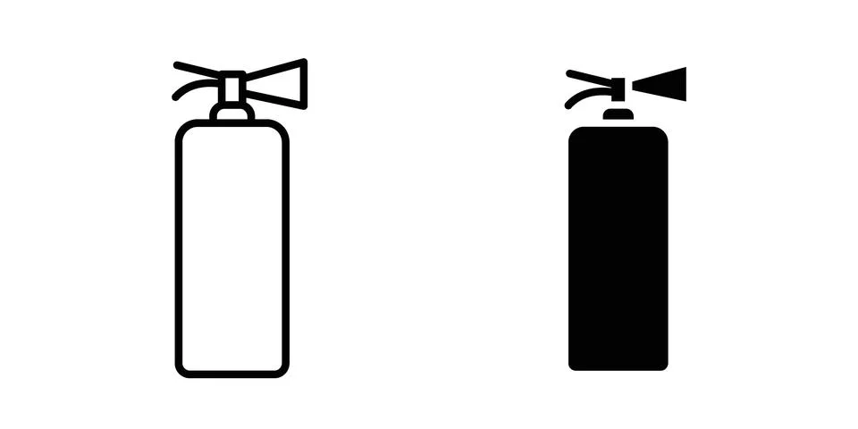 Fire extinguisher icon bundle for website design projects Stock Illustration