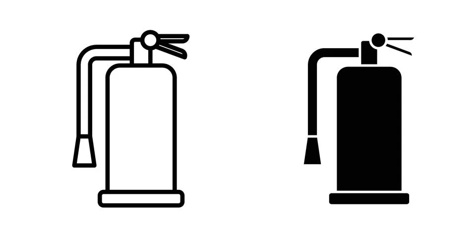 Fire extinguisher icon for design projects and web UI Stock Illustration