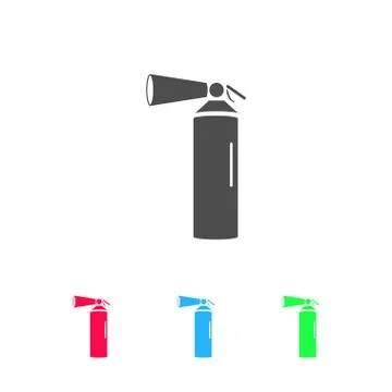 Fire extinguisher icon flat Stock Illustration