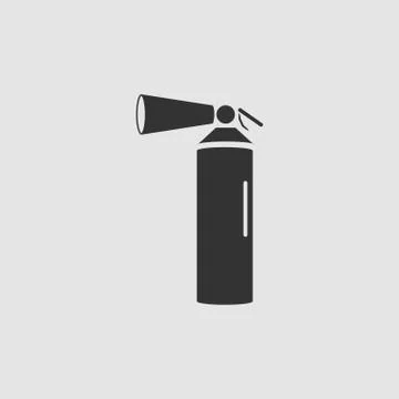 Fire extinguisher icon flat Stock Illustration