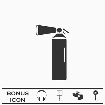 Fire extinguisher icon flat Stock Illustration