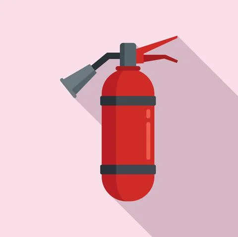 Fire extinguisher icon flat vector. Pictogram extinguish Stock Illustration