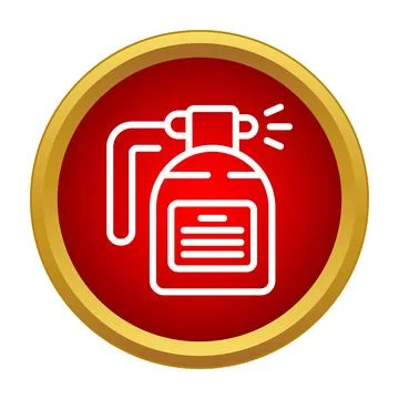 Fire extinguisher icon indicating emergency and safety Stock Illustration
