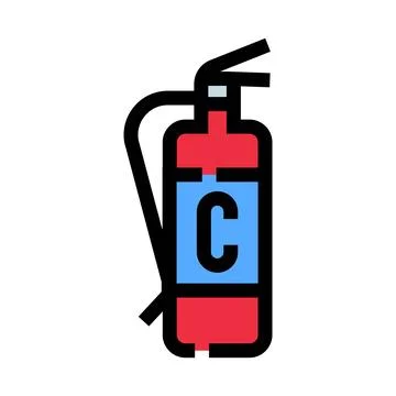 Fire extinguisher icon providing essential safety against electrical fires Stock Illustration