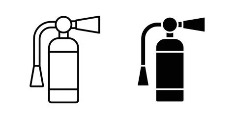 Fire extinguisher icon vector art Illustrations Illustrazione stock