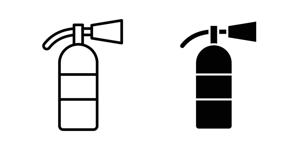 Fire extinguisher icon vector, symbol, logo illustrations Stock Illustration