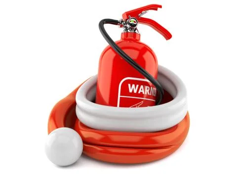 Fire extinguisher inside santa hat Stock Illustration