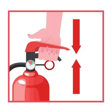 Fire extinguisher instruction. Fire prevention and extinguishing tips. Safety Stock Illustration