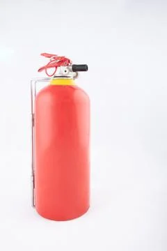 Fire extinguisher isolated on gray background Stock Photos