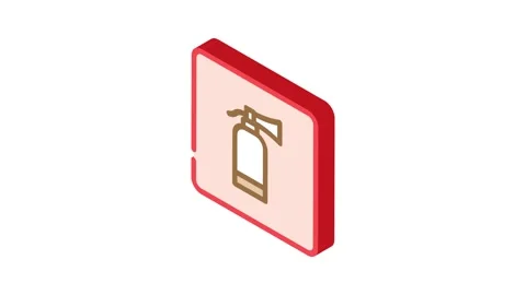 Fire extinguisher isometric icon animation Stock Footage 327291743