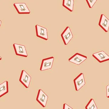 Fire extinguisher isometric icon seamless pattern Stock Illustration