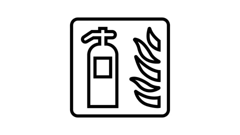 Fire extinguisher line icon animation Stock Footage 326133319