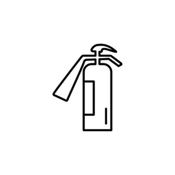 Fire Extinguisher Line Icon In Flat Style Vector For App, UI, Websites. Black Stock Illustration