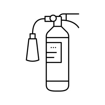 Fire extinguisher line icon vector illustration flat Stock Illustration