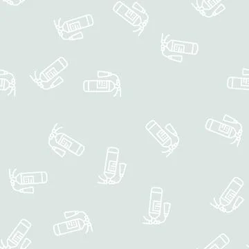 Fire extinguisher line seamless pattern flat Illustrazione stock
