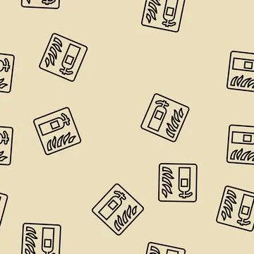 Fire extinguisher line seamless pattern Stock Illustration