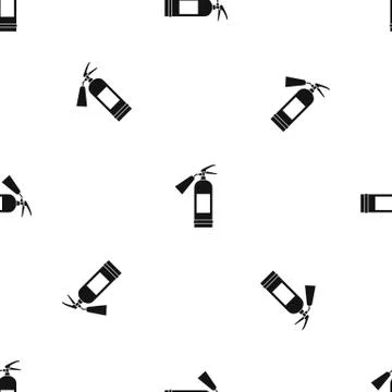 Fire extinguisher pattern seamless black Stock Illustration
