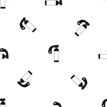 Fire extinguisher pattern seamless black Stock Illustration