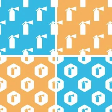 Fire extinguisher pattern set, colored イラスト素材