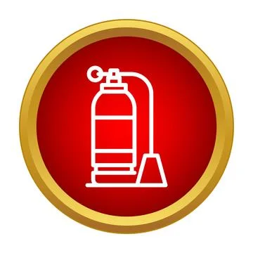 Fire extinguisher safety icon preventing emergency fires Stock Illustration