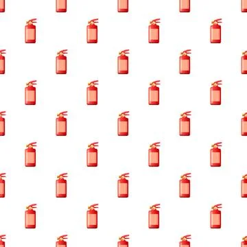 Fire extinguisher seamless pattern providing fire prevention 스톡 일러스트