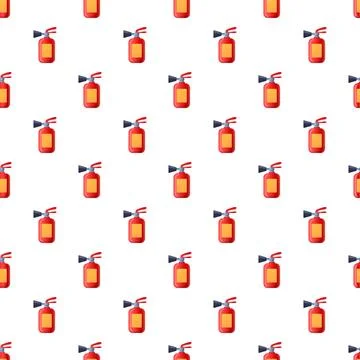 Fire extinguisher seamless pattern representing safety and emergency Illustrazione stock