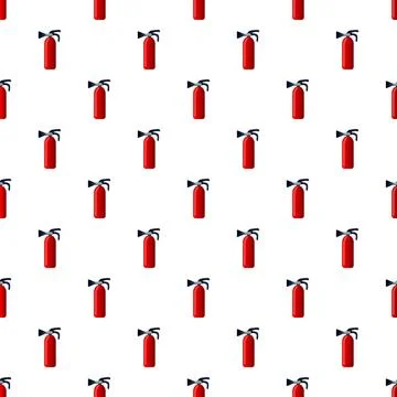 Fire extinguisher seamless pattern for safety background 스톡 일러스트