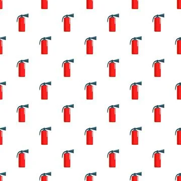 Fire extinguisher seamless pattern symbolizing emergency safety 스톡 일러스트