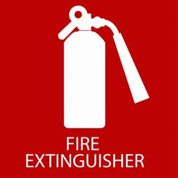 Fire extinguisher sign Stock Illustration