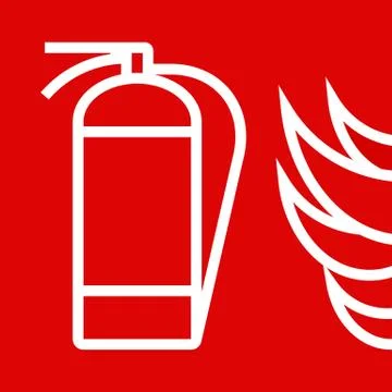 Fire extinguisher sign Stock Illustration