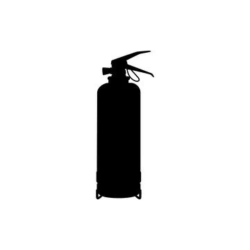 Fire Extinguisher Silhouette Isolated Stock Illustration
