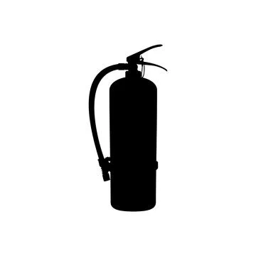 Fire Extinguisher Silhouette Isolated Stock Illustration