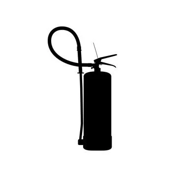 Fire Extinguisher Silhouette Isolated Stock Illustration