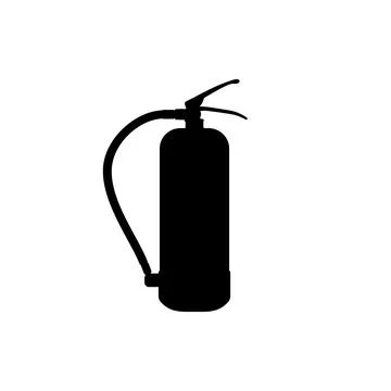 Fire Extinguisher Silhouette Isolated Stock Illustration