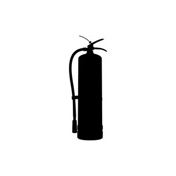 Fire Extinguisher Silhouette Isolated Stock Illustration