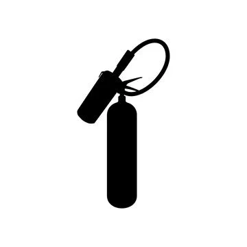 Fire Extinguisher Silhouette Isolated Stock Illustration