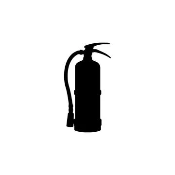 Fire Extinguisher Silhouette Isolated Stock Illustration