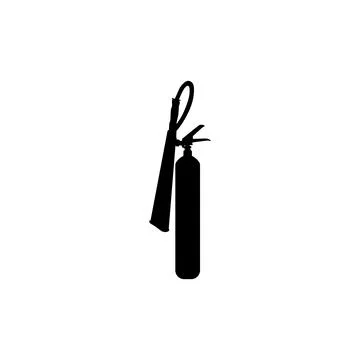 Fire Extinguisher Silhouette Isolated Stock Illustration