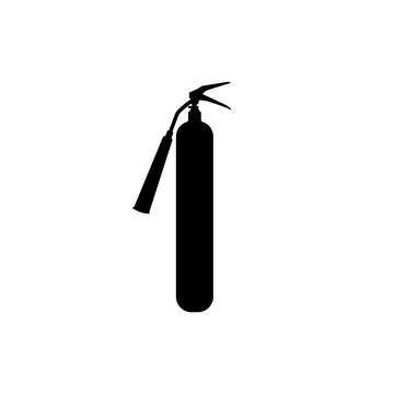 Fire Extinguisher Silhouette Isolated Stock Illustration