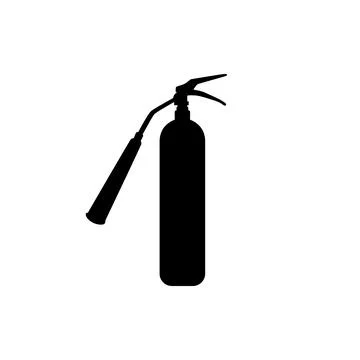 Fire Extinguisher Silhouette Isolated Stock Illustration