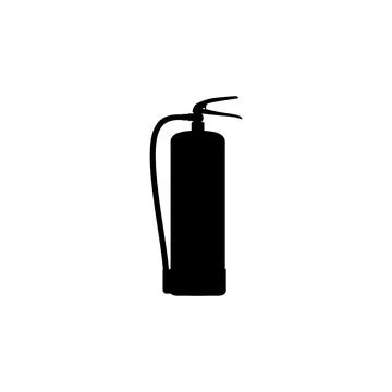 Fire Extinguisher Silhouette Isolated Stock Illustration