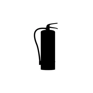 Fire Extinguisher Silhouette Isolated Stock Illustration
