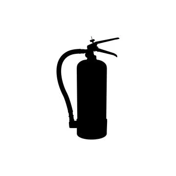 Fire Extinguisher Silhouette Isolated Stock Illustration