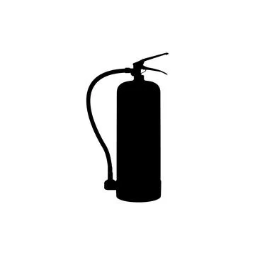 Fire Extinguisher Silhouette Isolated Stock Illustration
