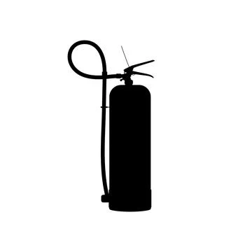 Fire Extinguisher Silhouette Isolated Stock Illustration