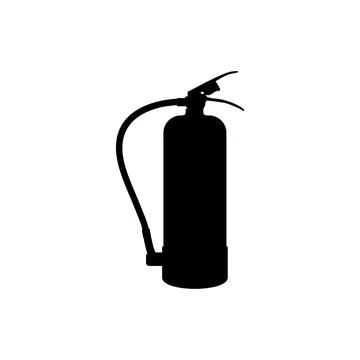 Fire Extinguisher Silhouette Isolated Stock Illustration