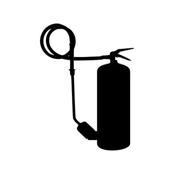 Fire Extinguisher Silhouette Isolated Stock Illustration